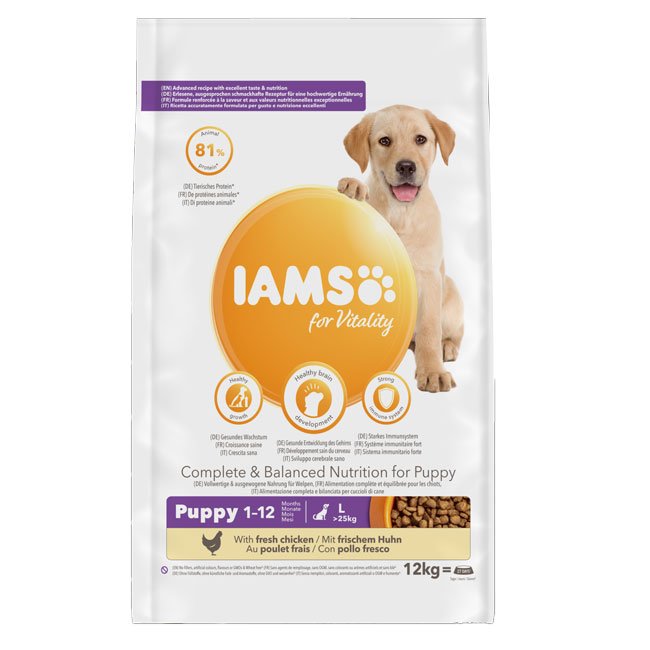 Iams Puppy 1-12 Months Advanced Nutrition with Chicken Large Breed 12kg
