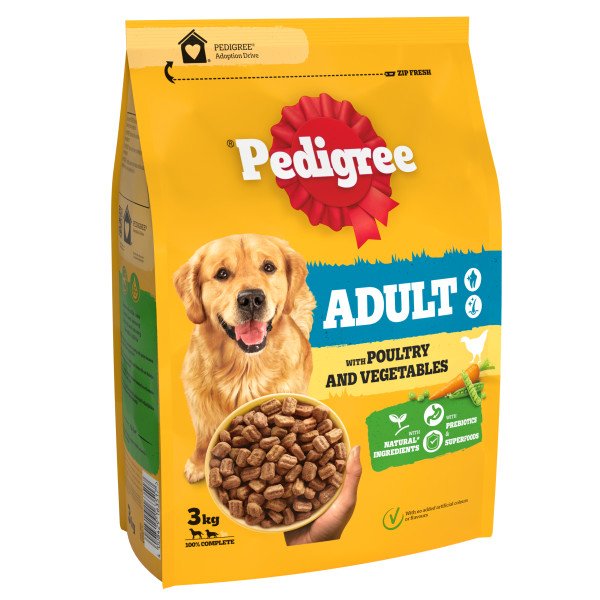 Pedigree Dog Complete Dry with Chicken and Vegetables 3x3kg