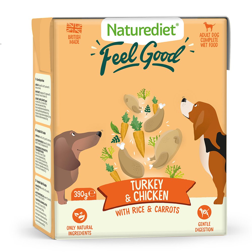 Naturediet Dog Feel Good Turkey & Chicken Tetra Pack 18x390g
