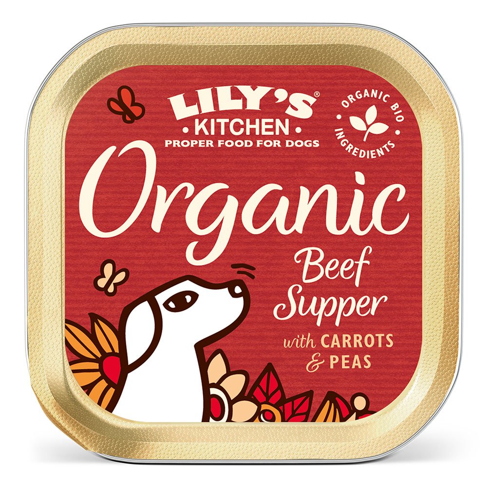 Lilys Kitchen Dog Tray Organic Beef Supper 11x150g