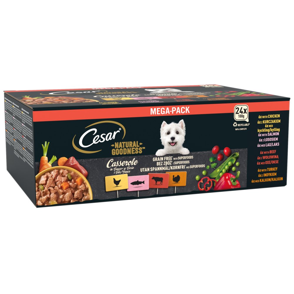 Cesar Dog Natural Goodness Casserole Mixed Selection in Gravy 24x100g