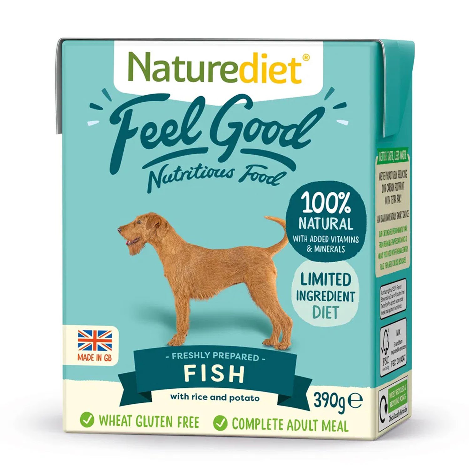 Naturediet Dog Feel Good Fish Tetra Pack 18x390g