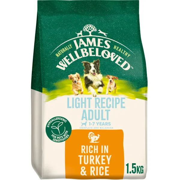 James Wellbeloved Dog Adult Light Recipe Rich in Turkey & Rice 12kg