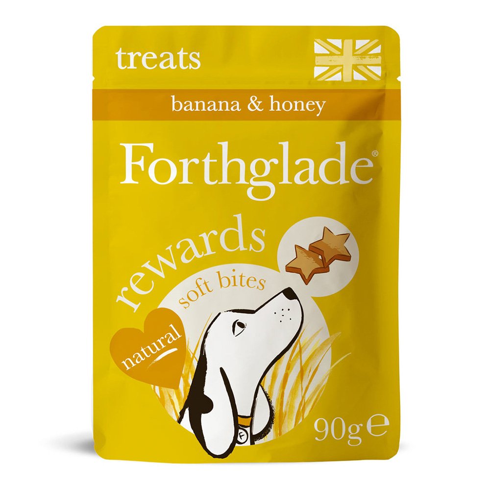 Forthglade Grain Free Soft Bite Natural Treats Rewards Honey & Banana 8x90g