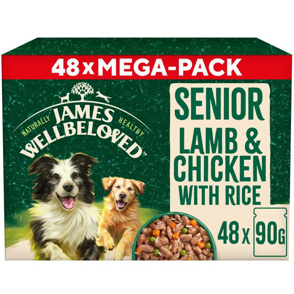 James Wellbeloved Senior Turkey Lamb & Chicken with Rice in Gravy Pouch 48x90g