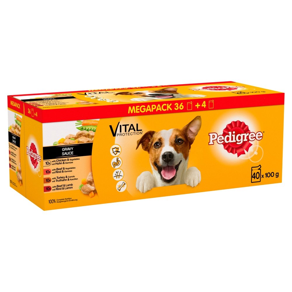 Pedigree Dog Pouches Mixed Selection in Gravy 40 for 36x100g Mega Pack