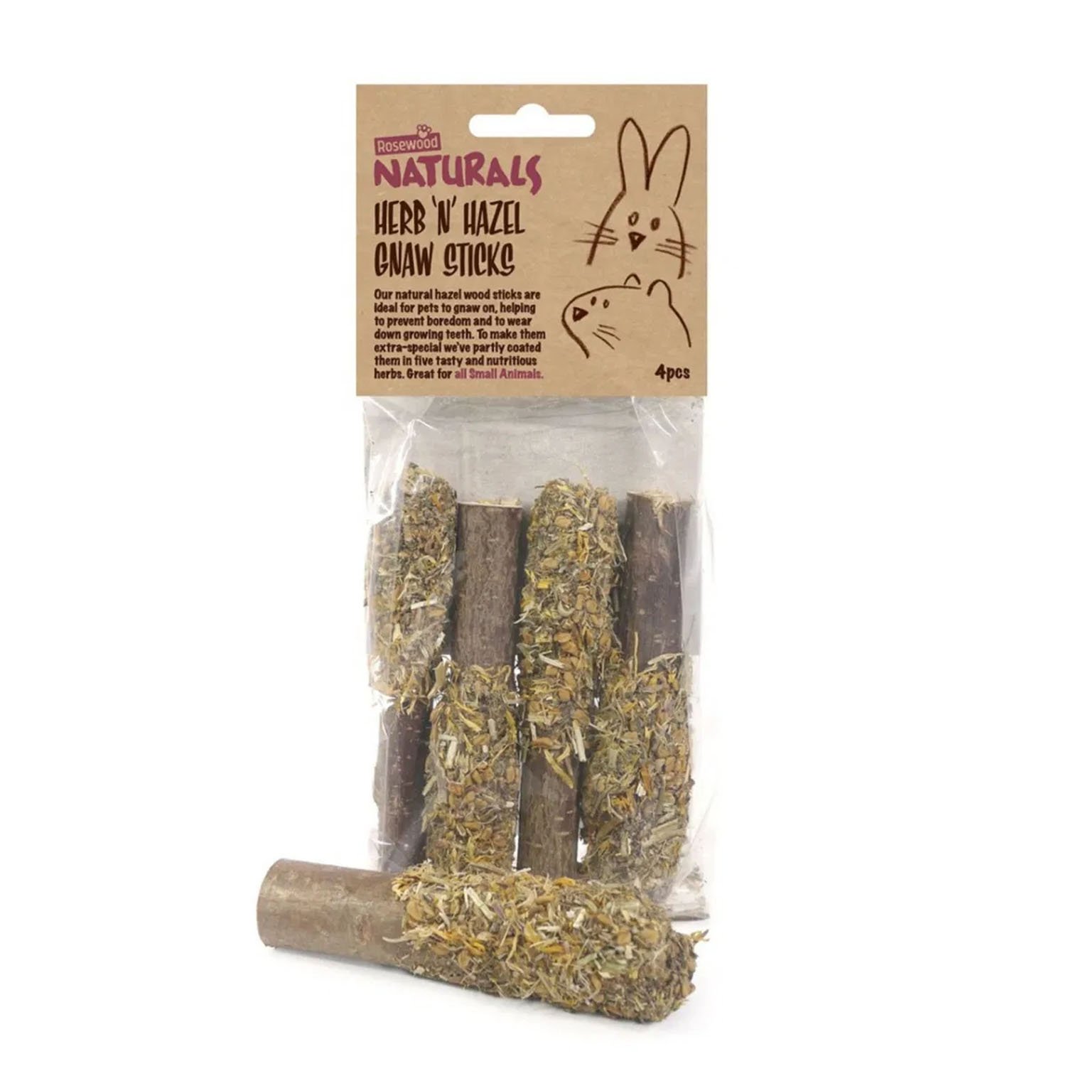 Rosewood Naturals Herb �N� Hazel Gnaw Sticks 10x4pc