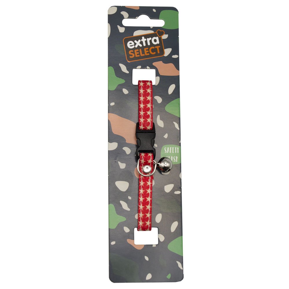Extra Select Adult Safety Cat Collar Red Star Print 1x6
