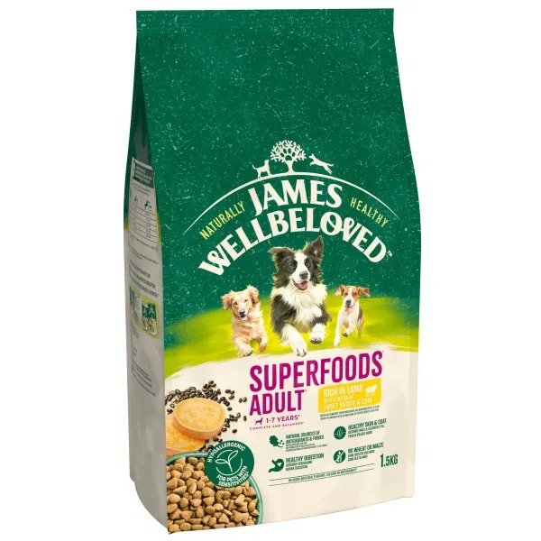 James Wellbeloved Dog Adult Superfoods Rich in Lamb Sweet Potato & Chia 1.5kg