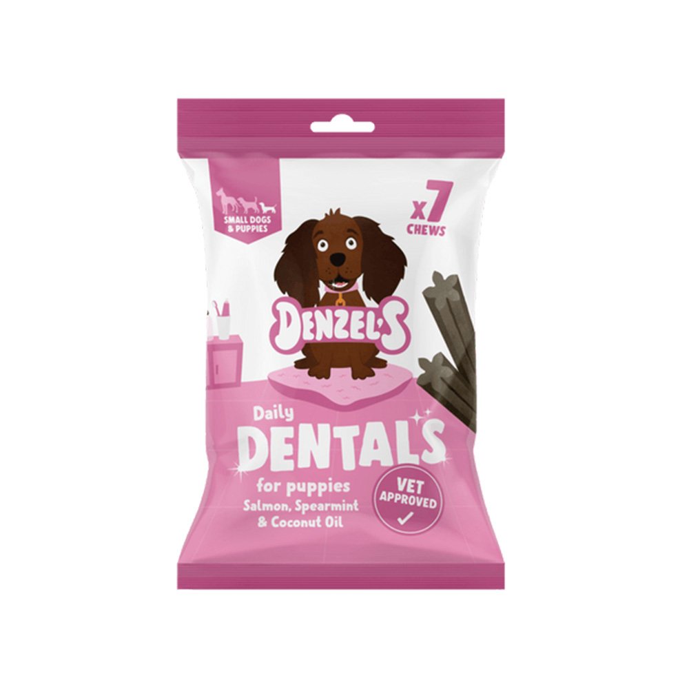 Denzels Daily Dental Sticks Small Dog/Puppy Salmon Spearmint & Coconut Oil 10x7