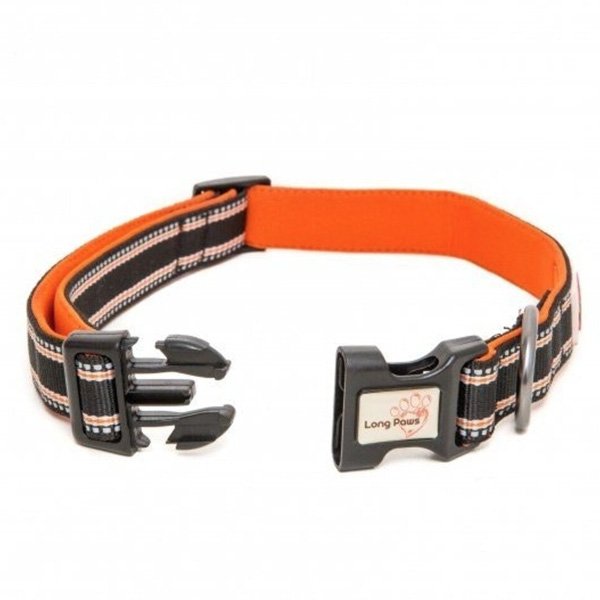Long Paws Comfort Collection Black & Orange Collar Large 15.5-23in
