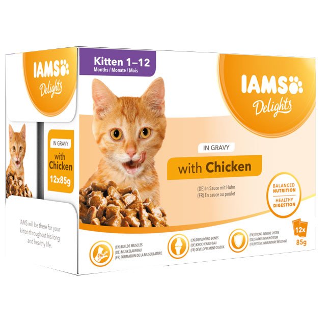 Iams Kitten Mixed Pack with Chicken in Gravy 8x85g