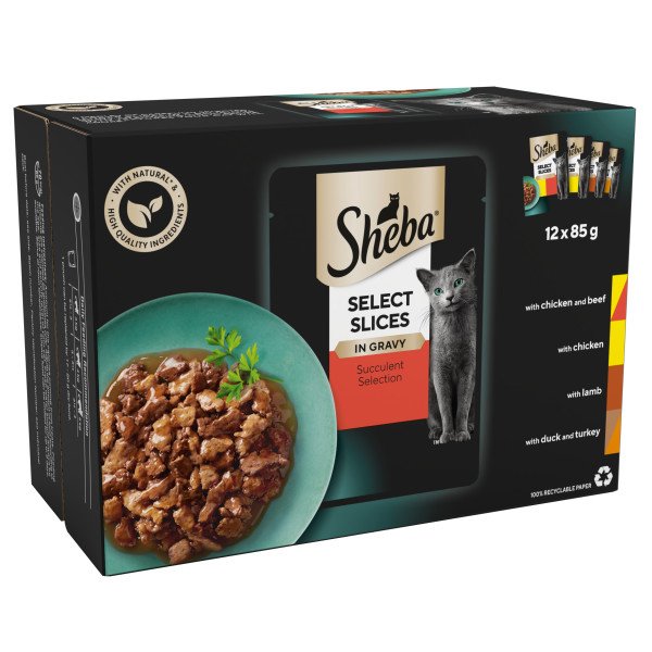 Sheba Select Slices Cat Pouches Succulent Collection in Gravy 4x12x85g