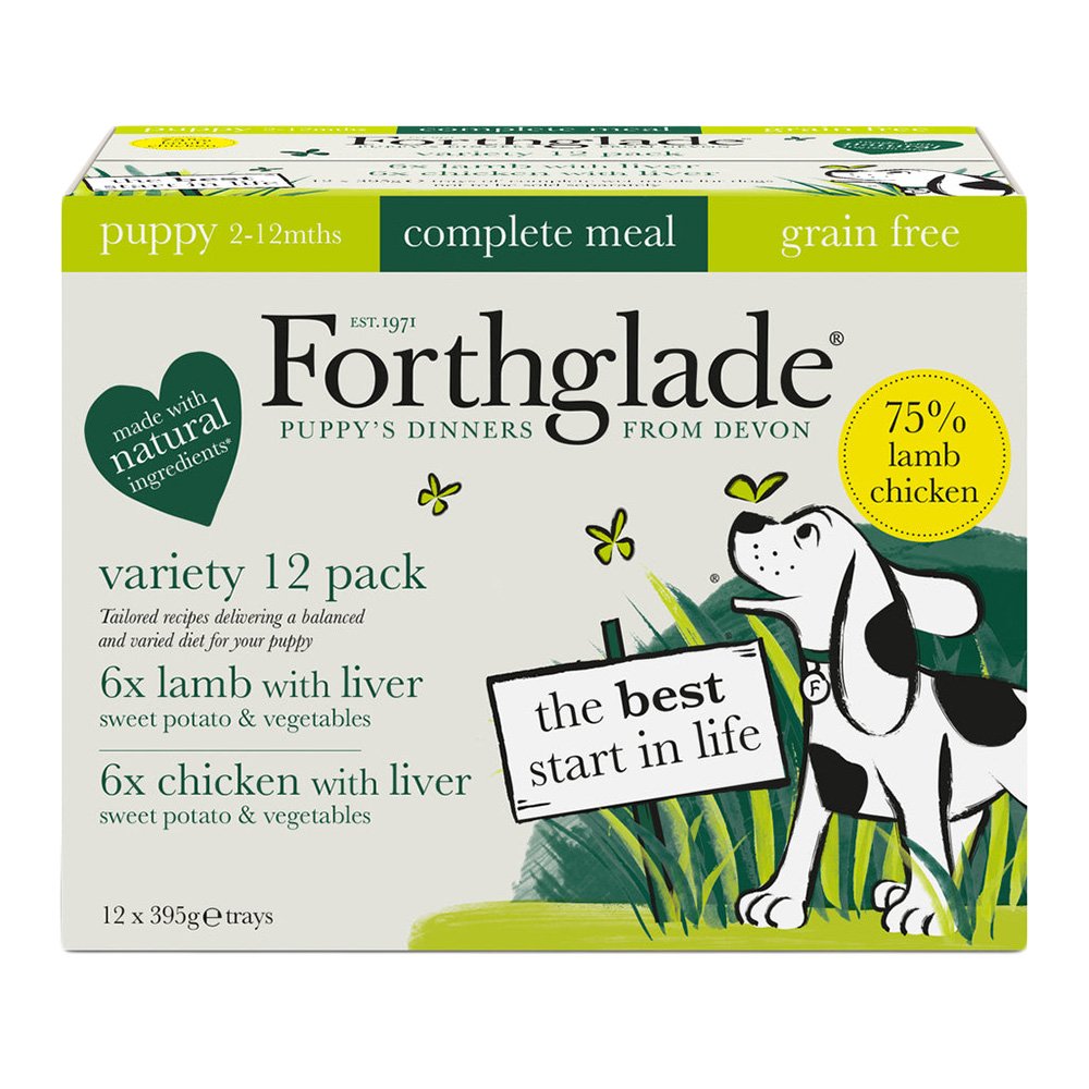 Forthglade Complete Meal Puppy Grain Free Variety (Lamb and Chicken) with Liver & Veg 12x395g