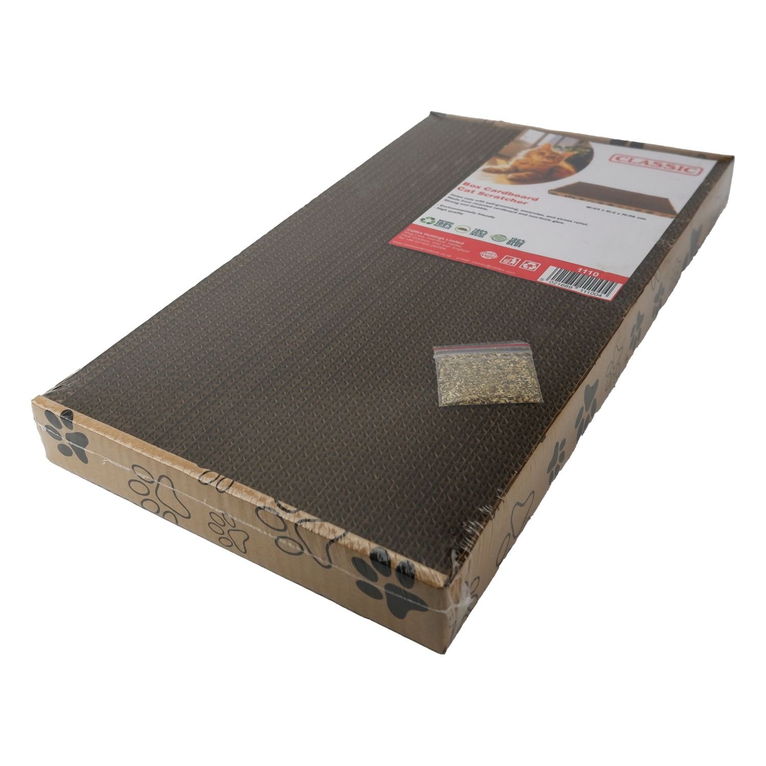 Classic Cardboard Cat Scratcher Box with Catnip 1x16