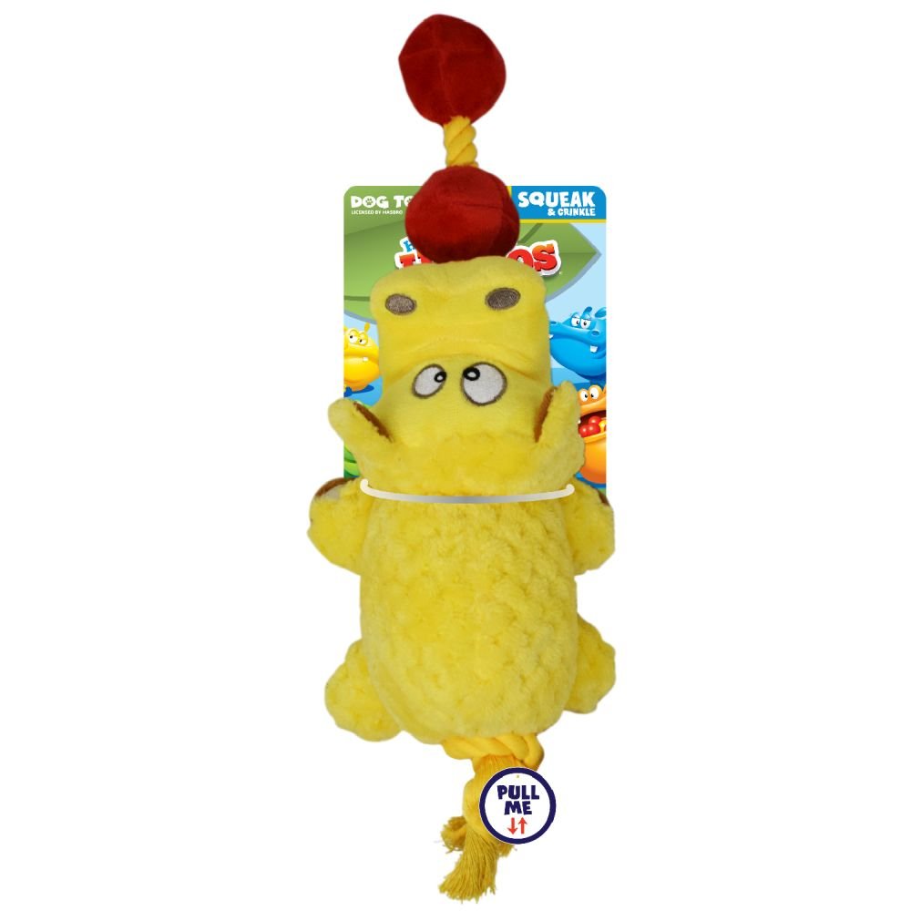 Hasbro Dog Toys Squeak and Tug Hungry Hungry Hippos 17in Yellow/Red 1x2