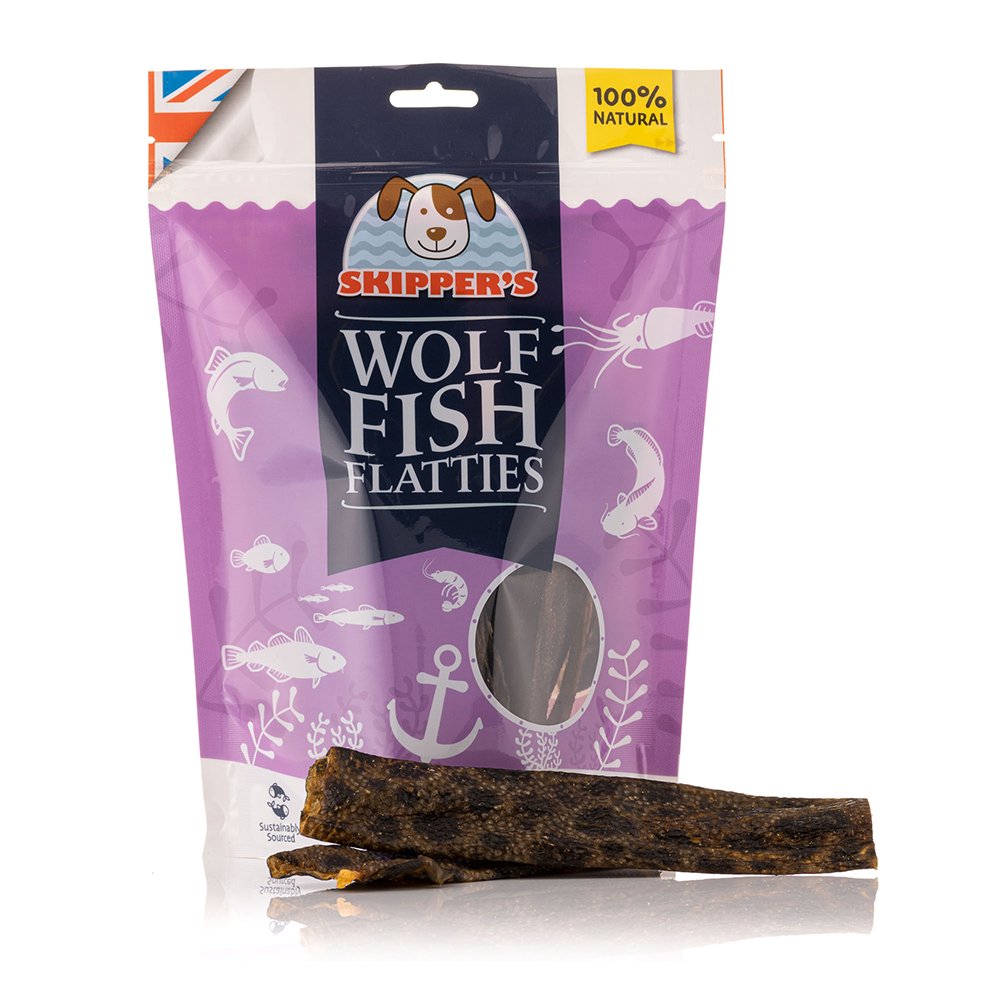 Skippers Dog Wolf Fish Flatties 70g