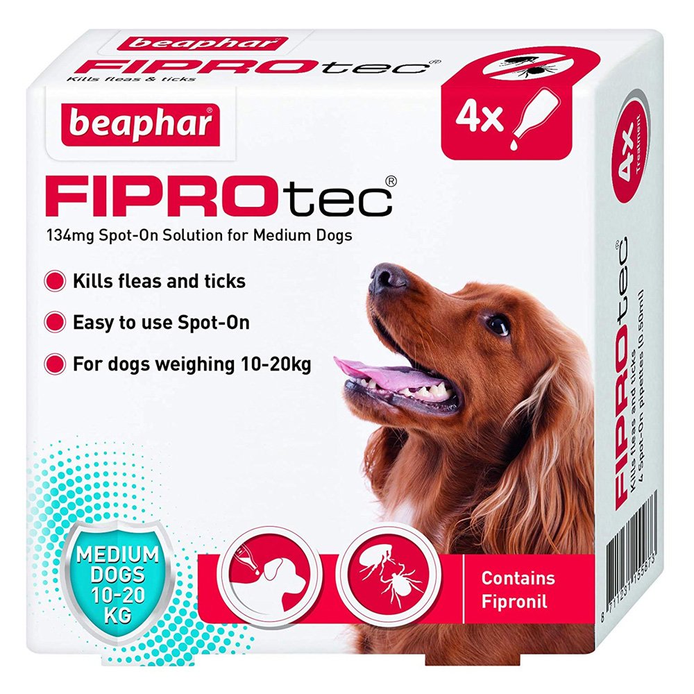 Beaphar Fiprotec Medium Dog Spot On Flea & Tick Treatment 4 Pipette 1x6