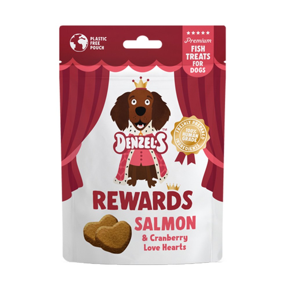Denzels Fish Rewards Salmon and Cranberry Love Hearts 10x70g