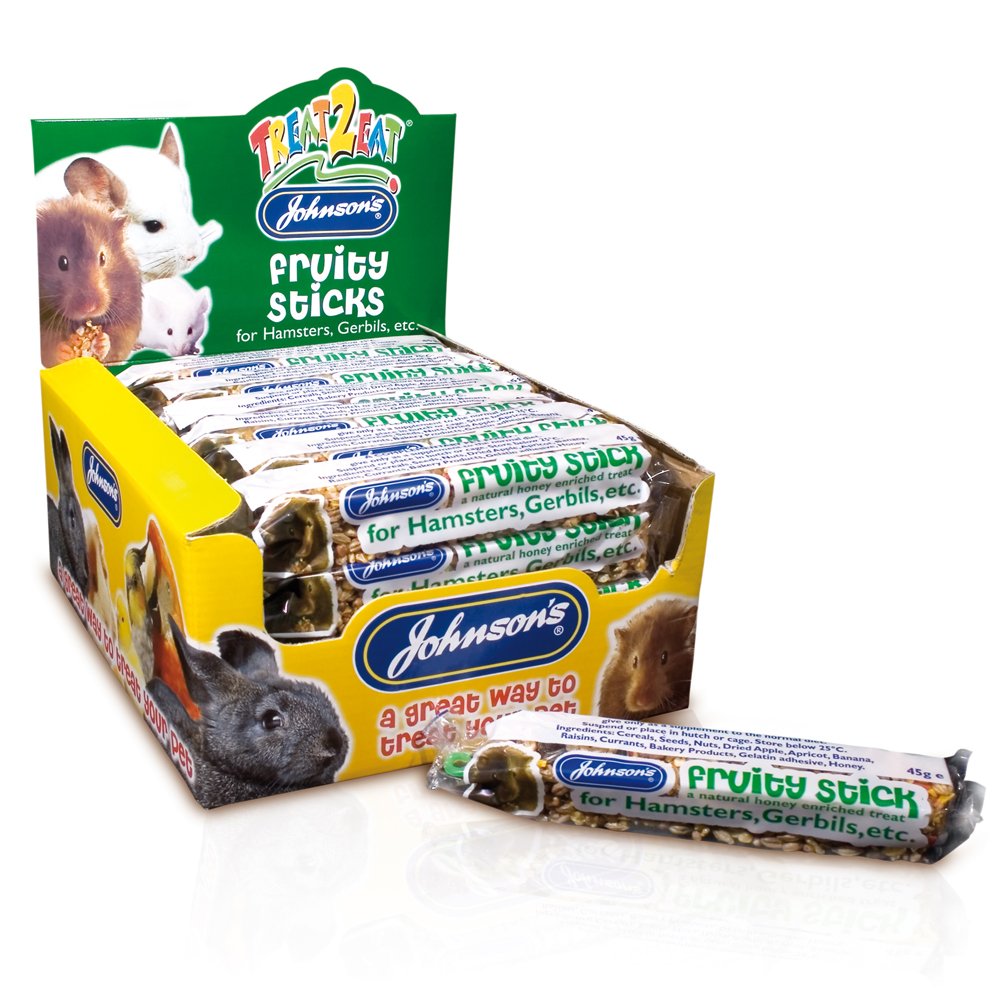 Johnsons Treat 2 Eat Fruity Sticks For Hamsters 28x45g