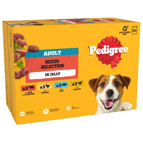 Pedigree Dog Adult Pouches Mixed Selection in Jelly 4x12x100g