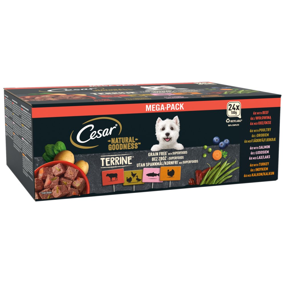 Cesar Dog Natural Goodness Mixed Selection in Terraine 24x100g