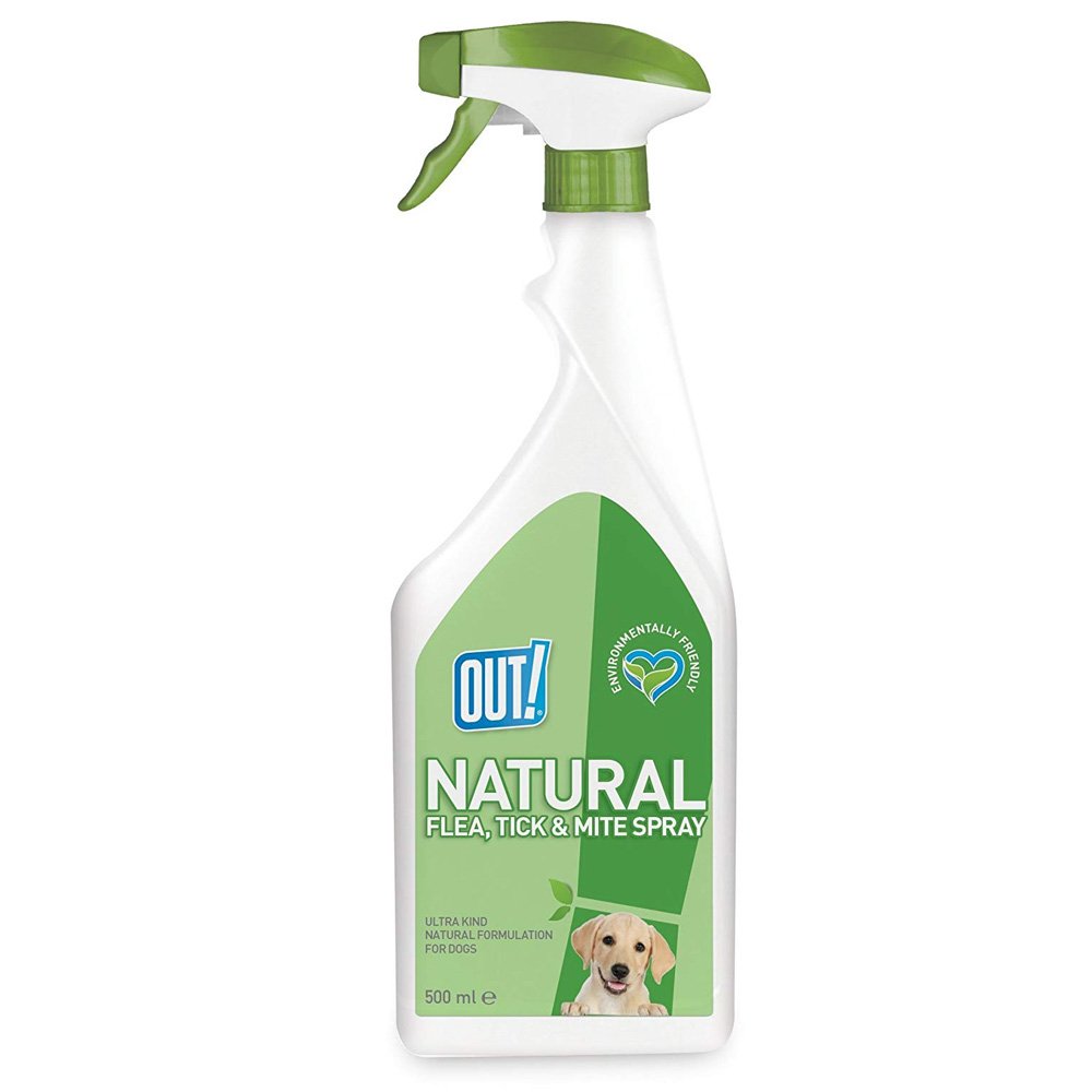 OUT Natural Flea Tick & Mite Spray 4x500ml