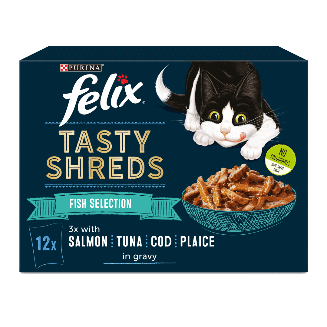 Felix Tasty Shreds Mixed Fish Selection in Gravy 4x12x80g