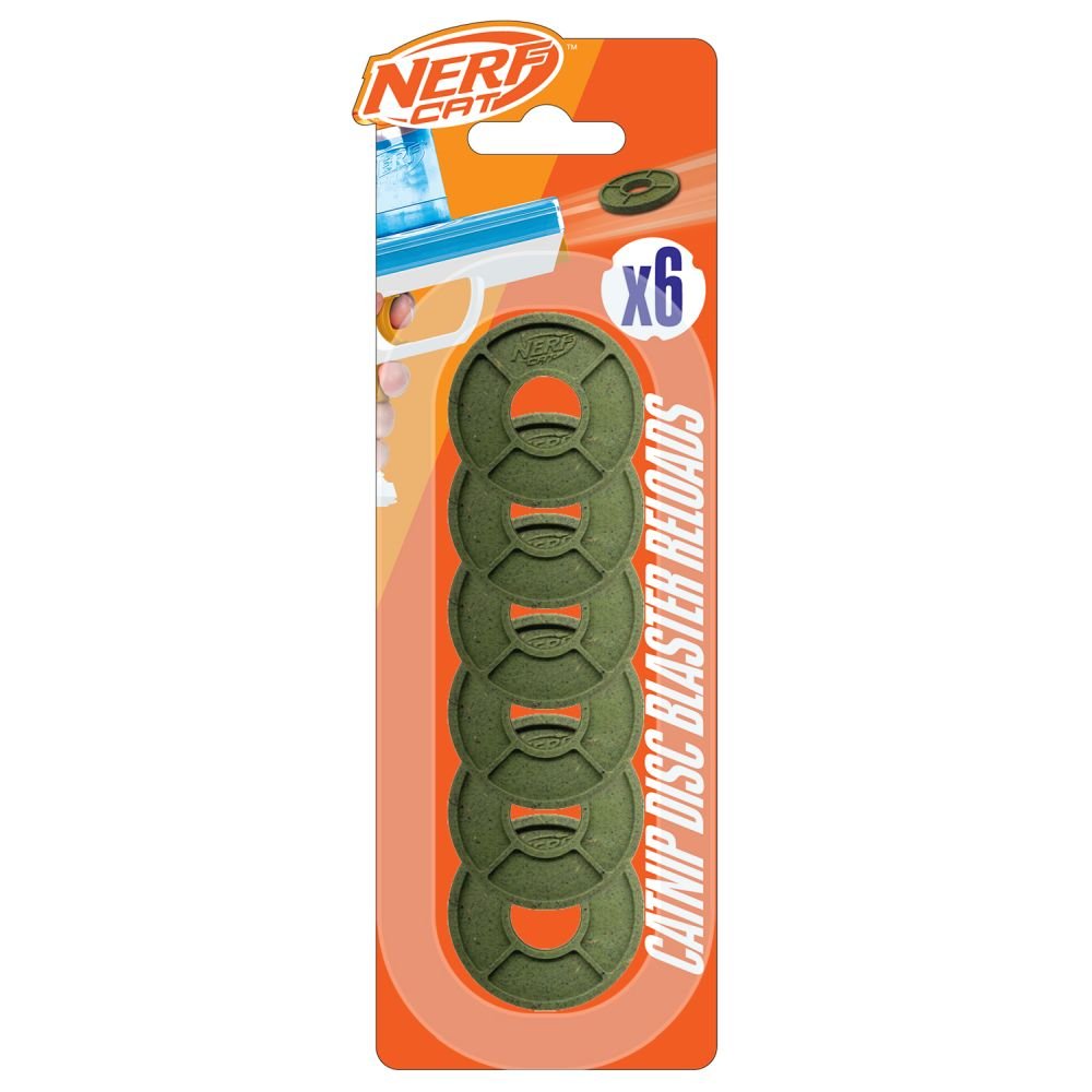 Nerf Cat Foam TPR/Catnip Disc 38.4mm 6-PK 1x2
