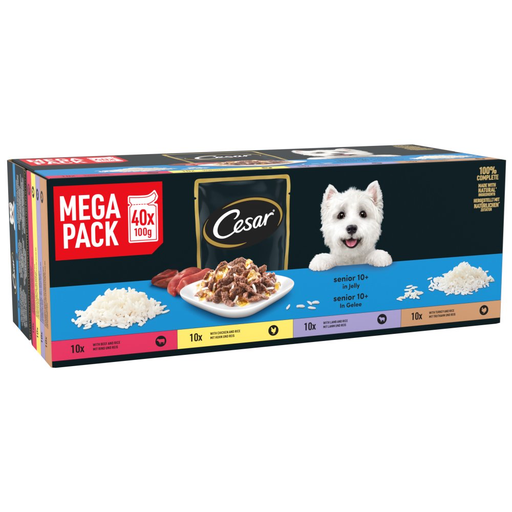 Cesar Dog Senior Pouches Sauce Selection in Jelly 40x100g