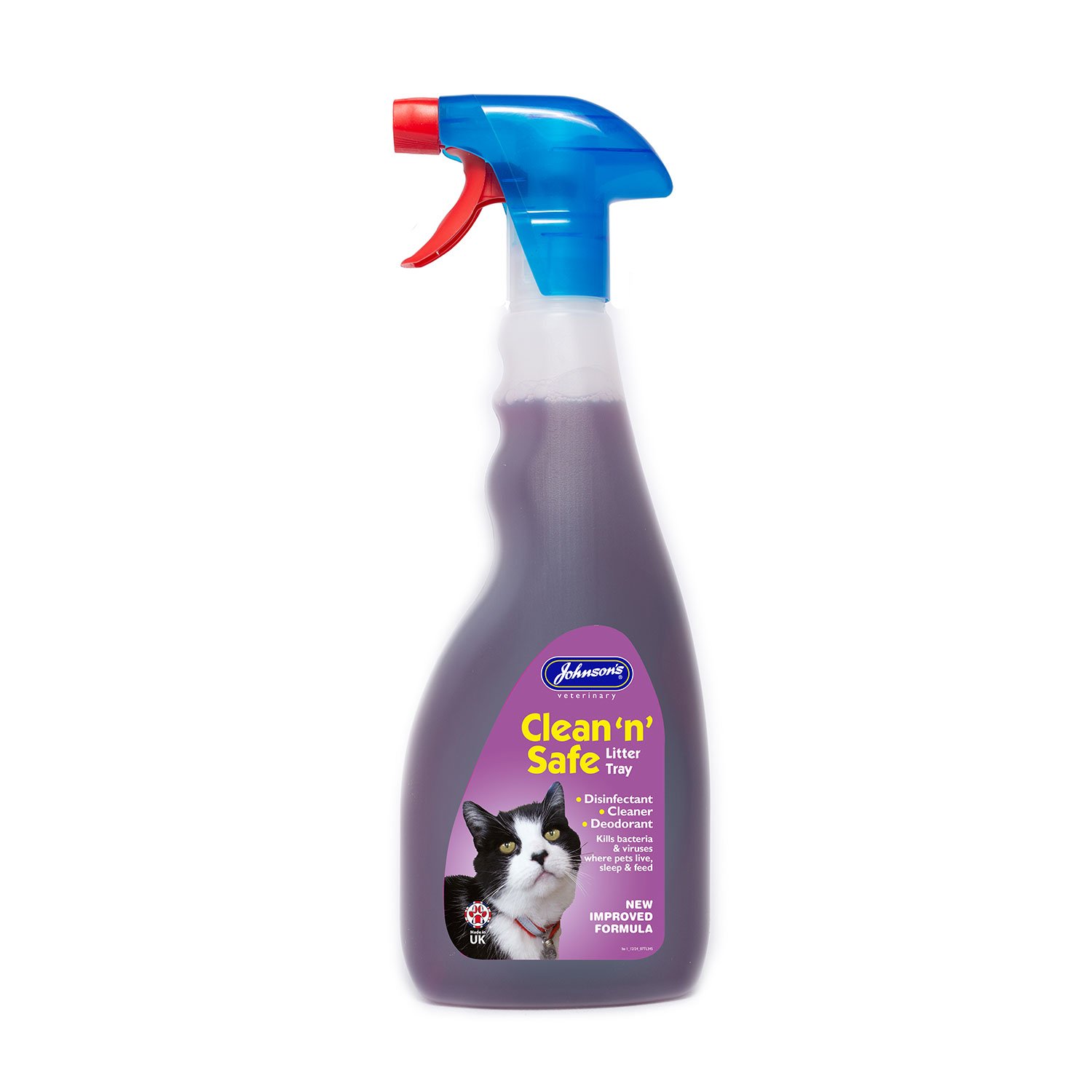Johnsons Clean & Safe Litter Tray Disinfectant Spray 6x500ml