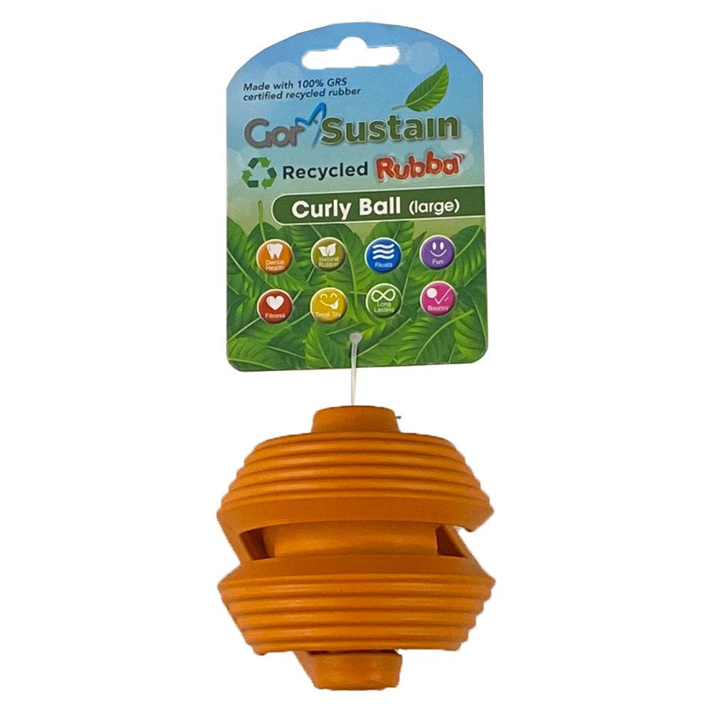 Gor Sustain Rubba Curly Ball Large Orange 10.5cm
