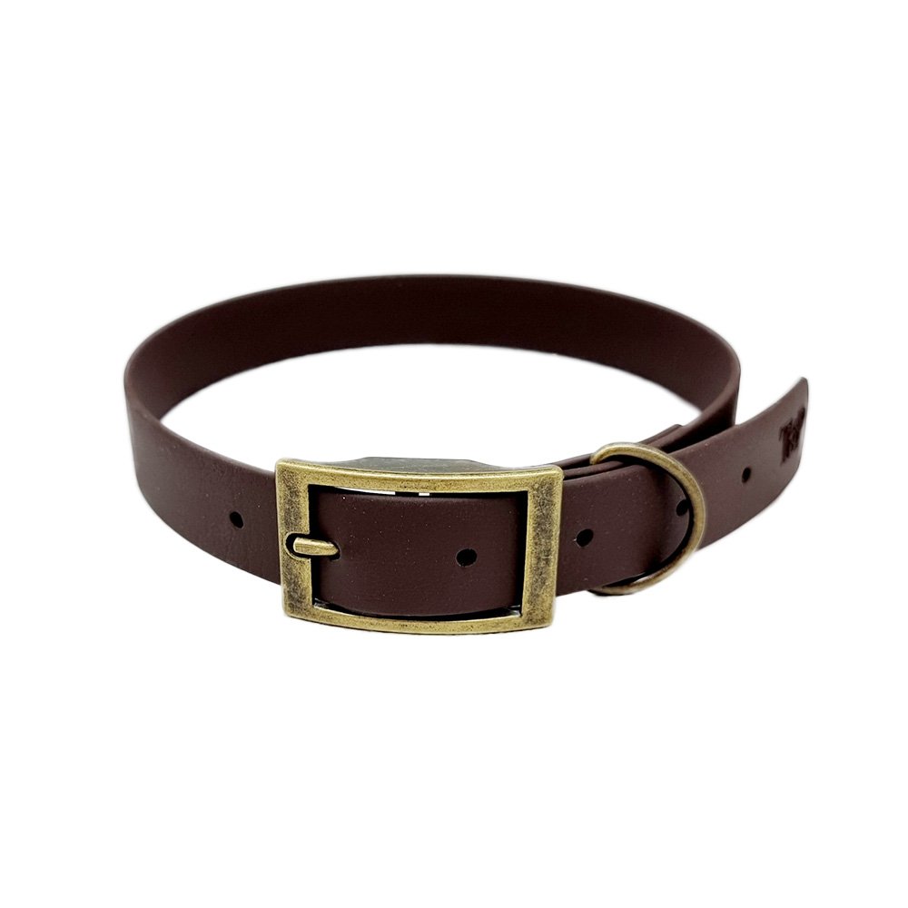 Trinkety Paws Country Collection Biothane Dog Collar Dark Brown Extra Large 48-60cm 25mm