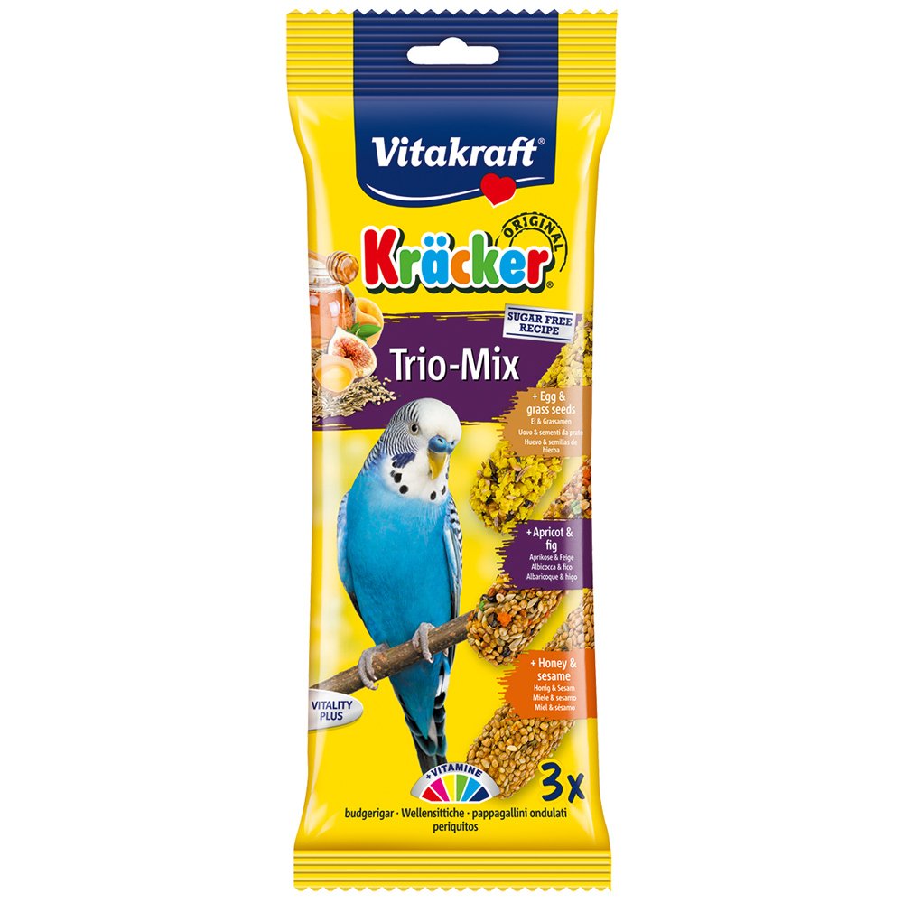 Vitakraft Budgie Triple Sticks Honey Egg Apricot & Fig 1x7