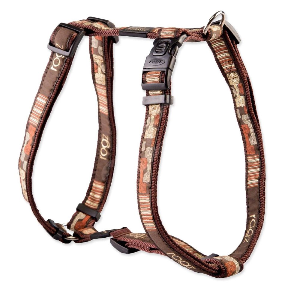 Rogz Fancy Dress Adjustable H-Harness Mocha Bone 25mm x 60-100cm Extra Large - Special Order Item