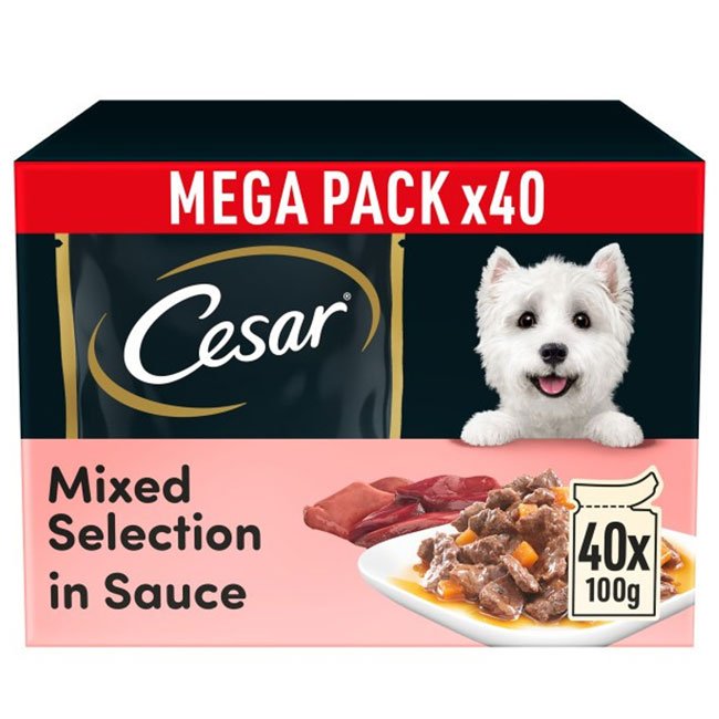 Cesar Dog Pouches Sauce Selection in Gravy 40x100g