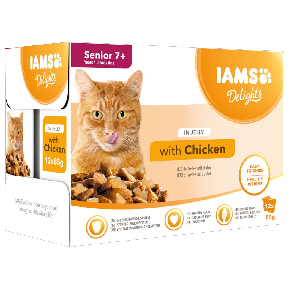 Iams Senior Mixed Pack with Chicken in Jelly 8x85g