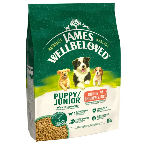 James Wellbeloved Dog Puppy/Junior Rich in Chicken & Rice 15kg