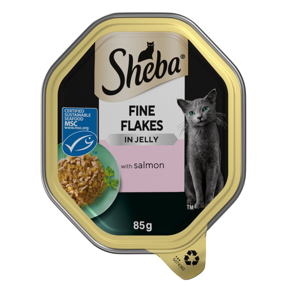 Sheba Fine Flakes In Jelly with Salmon Tray 22x85g