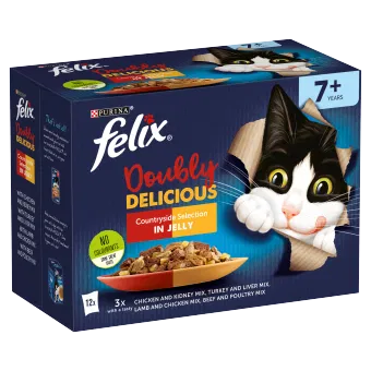 Felix Cat Pouch As Good As It Looks Senior Doubly Delicious In Jelly Meaty Selection 4x12x85g