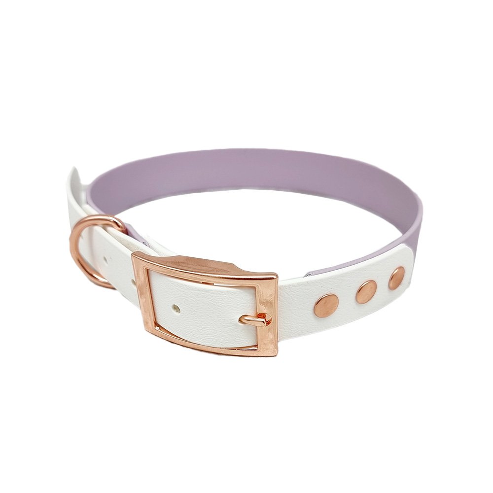 Trinkety Paws City Collection Biothane Dog Collar Lilac/White Large 38-50cm 25mm