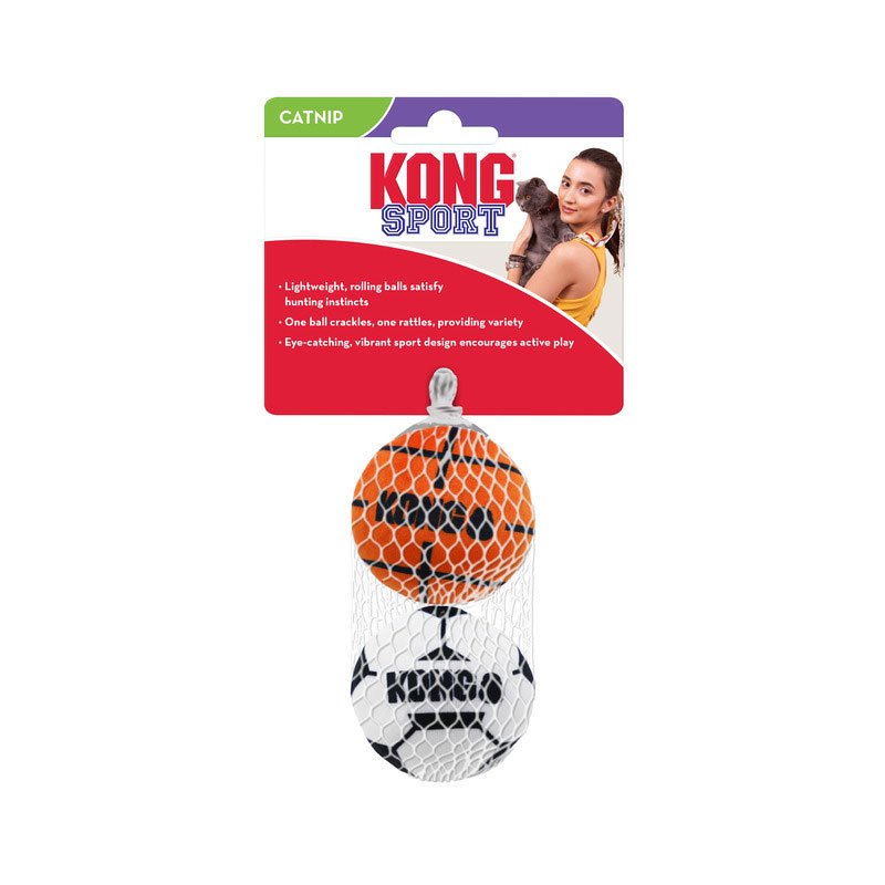 KONG Cat Sport Balls 2pk Assorted
