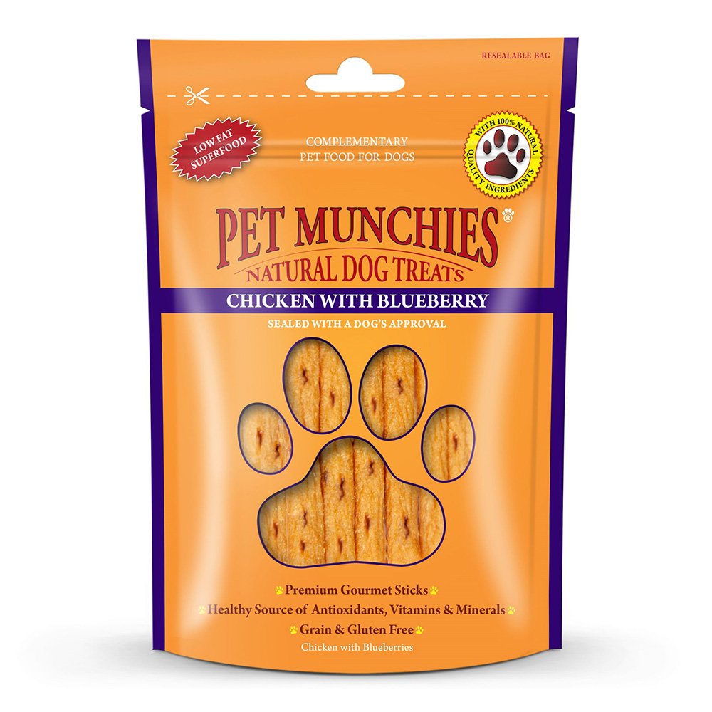 Pet Munchies Chicken with Blueberry Sticks 8x80g