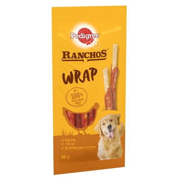 Pedigree Ranchos Wrap Dog Treats with Chicken CR71M 12x40g