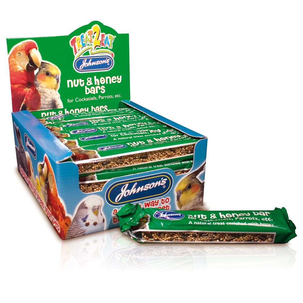 Johnsons Treat 2 Eat Nut & Honey Bars For Cockatiels 1x24