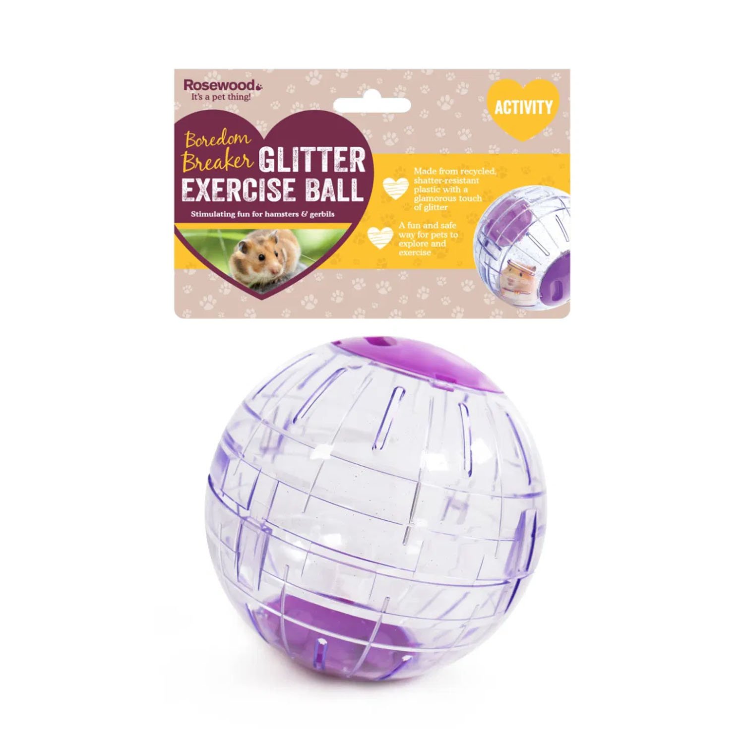 Rosewood Glitter Hamster Ball 1x4