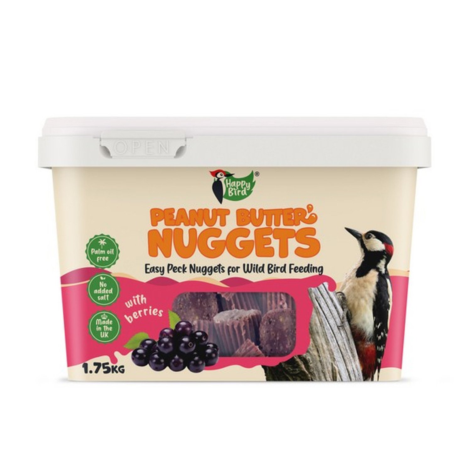 Happy Bird Peanut Butter Nuggets Berry  6x1.75kg