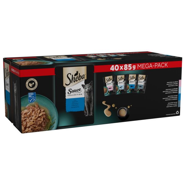 Sheba Sauce Collection Fish Selection in Gravy Pouches 40x85g